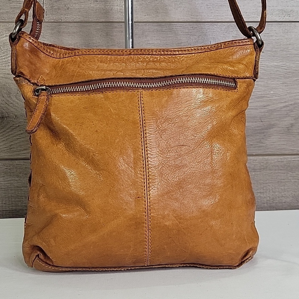 Vilenca Holland for Anthroplogie Brown Woven Leather Crossbody Shoulder Bag - Picture 4 of 12